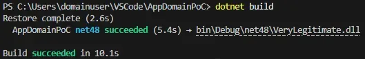 dotnet build output